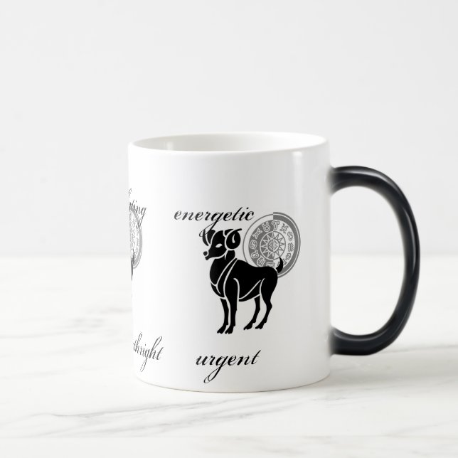 Taza Mágica Aries de personalizable retrata el zodiaco al esti (Derecha)