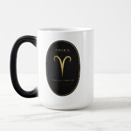 Taza Mágica Aries Zodiac Mug – Black & Gold Luxury Emblem | Bl