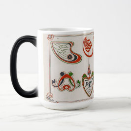 Taza Mágica Art Nouveau vintage de Mucha, Monograma, Carta