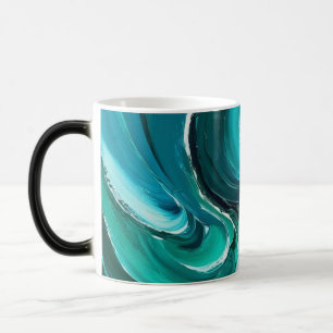 Taza Mágica Arte abstracto de olas azules