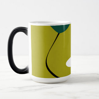 Taza Mágica Arte botánico abstracto de flor de margarita minim