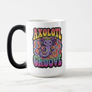 Taza Mágica Arte de arcoíris retro de los 70 hippie groovy lin