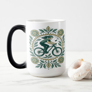 Taza Mágica Arte de ciclismo femenino inspirado en la naturale