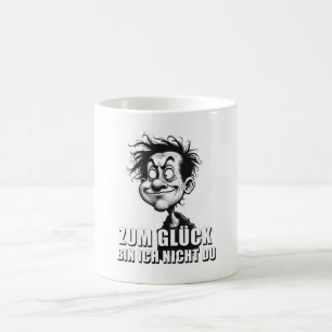 Taza Mágica Arte de dibujos animados con cita "Por suerte…"