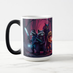 Taza Mágica Arte de guerrero animal del bosque místico