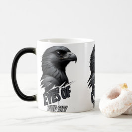 Taza Mágica Arte de línea de águila gris negra