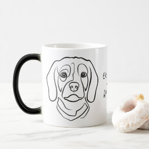 Taza Mágica Arte de línea de Beagle, Elegancia con Actitud