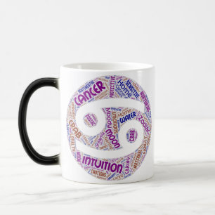 Taza Mágica Arte de palabras de cáncer de zodiaco