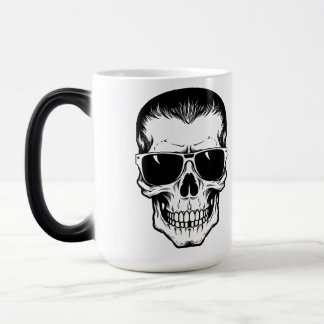 Taza Mágica Arte de tatuaje flash Calavera con gafas de sol
