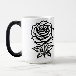 Taza Mágica Arte de Tatuaje Flash Rosa Simple