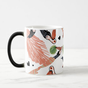 Taza Mágica Arte de Verano Tropical de Aves Tucán