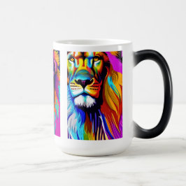 Taza Mágica Arte digital de los leones coloridos