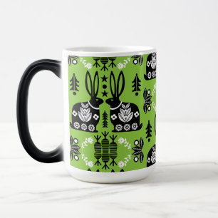 Taza Mágica Arte folclórico nórdico escandinavo conejo