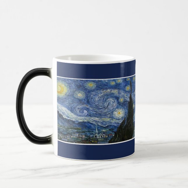 Taza Mágica Arte gráfico y acuarela Noche estelar Van Gogh Art (Izquierda)