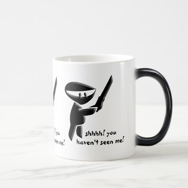 Taza Mágica Asesino negro silencioso del ninja, armado y (Derecha)