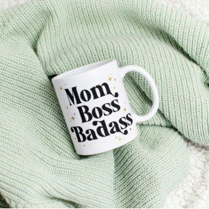 Taza Mágica Audaz Mamá Jefe Badass Café Mug Oro Negro Moderno