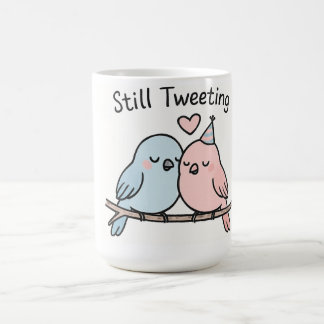 Taza Mágica Aún tuitea el diseño de Morphing Mug, Parejas Aves