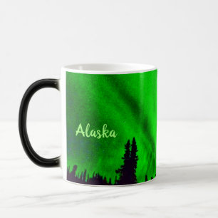 Taza Mágica Aurora boreal personalizada sobre morphing de