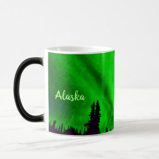 Taza Mágica Aurora boreal personalizada sobre morphing de