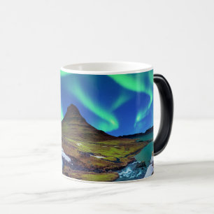 Taza Mágica Aurora Borealis, luces del norte en Kirkjufall