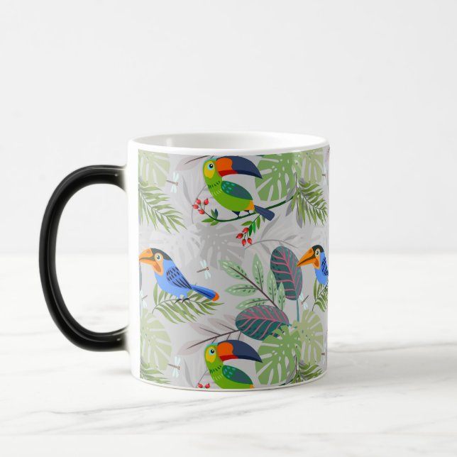 Taza Mágica Ave Táctil, Patrón de Pentágonos, Acuarelas (Izquierda)