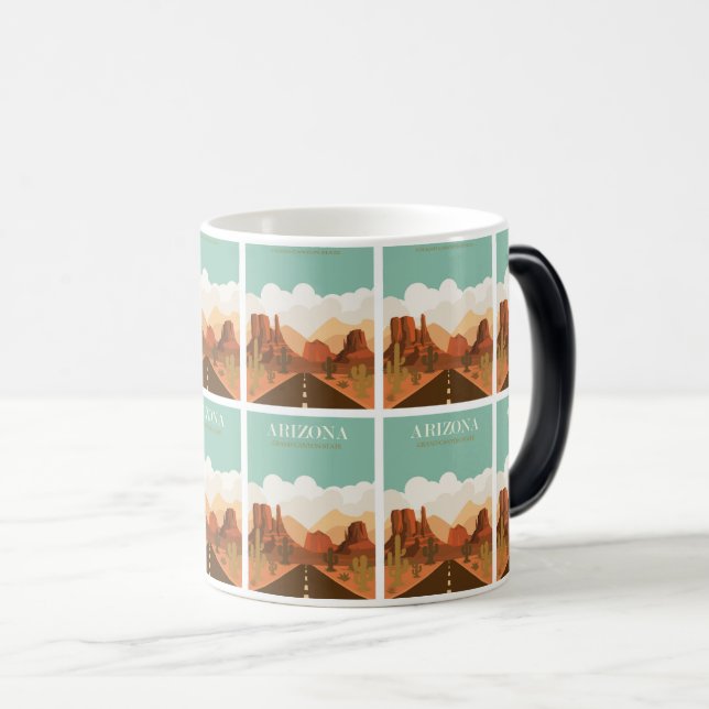 Taza Mágica Aventura del Gran Cañón: Poste de viaje retro vint (Anverso derecho)