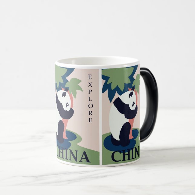 Taza Mágica Aventura encantadora en Panda: Arte de viajes Retr (Anverso derecho)