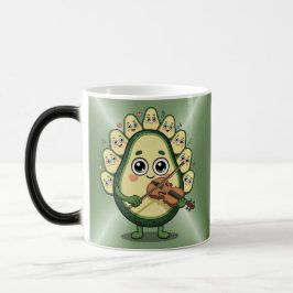 Taza Mágica Avocado Playing Violin Morphing Mug