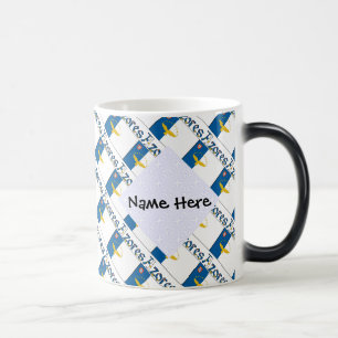 Taza Mágica Azores Bandera Azoriana Mosaico Nombre Personaliza