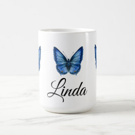 Taza Mágica Azul acuarela Mariposa Café Mug regalos