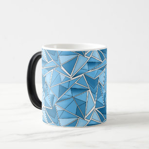Taza Mágica Azul cielo y formas geométricas azules patrón mode