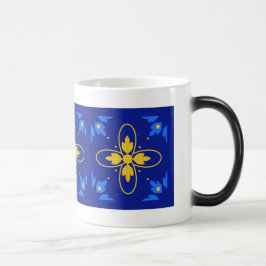 Taza Mágica Azulejo Azul y Amarillo