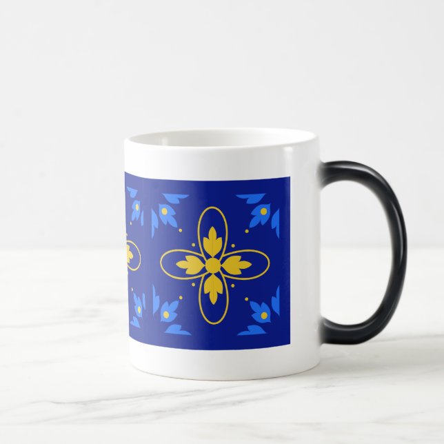 Taza Mágica Azulejo Azul y Amarillo (Derecha)