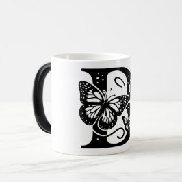 Taza Mágica B Alphabet black butterfly