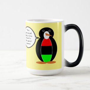 Taza Mágica Bandera afroamericana hablando de la Sra. Penguin