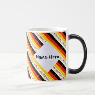 Taza Mágica Bandera alemana Deutschland Personalización negra