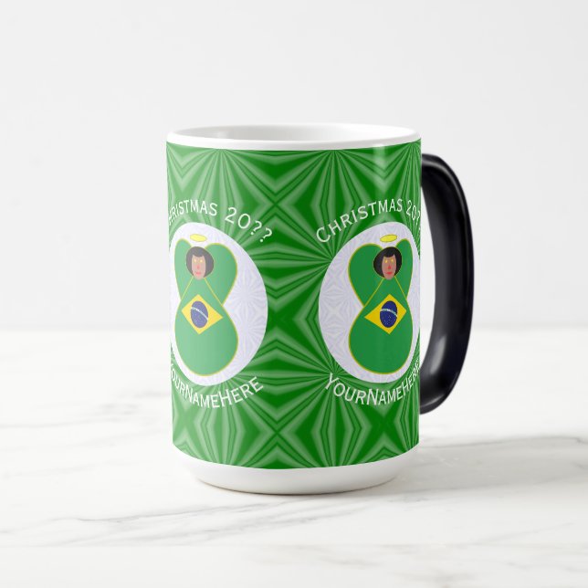 Taza Mágica Bandera Angel de los Navidades brasileños personal (Anverso derecho)