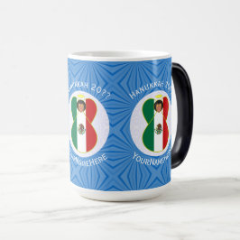 Taza Mágica Bandera de Angel Hanukkah mexicano personalizada