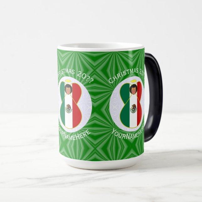 Taza Mágica Bandera de los Navidades Angel de México personali (Anverso derecho)