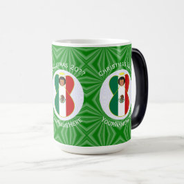 Taza Mágica Bandera de Navidad Ángel Mexicano Personalizada