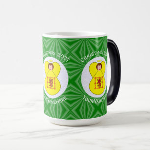Taza Mágica Bandera de Navidad Ángel Rampante León Escocés Per