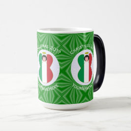 Taza Mágica Bandera de Navidad del Ángel Italiano Personalizad