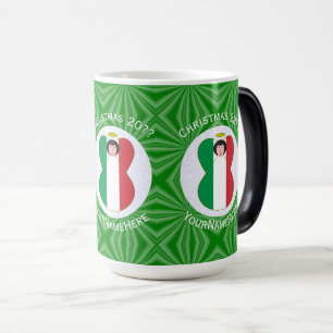 Taza Mágica Bandera de Navidad del Ángel Italiano Personalizad