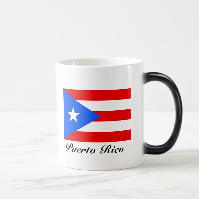 Taza Mágica Bandera de Puerto Rico personalizado cambia de col (Derecha)
