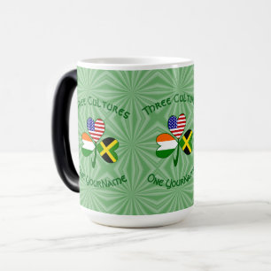 Taza Mágica Bandera de Trébol Personalizada Jamaicana Irlandes