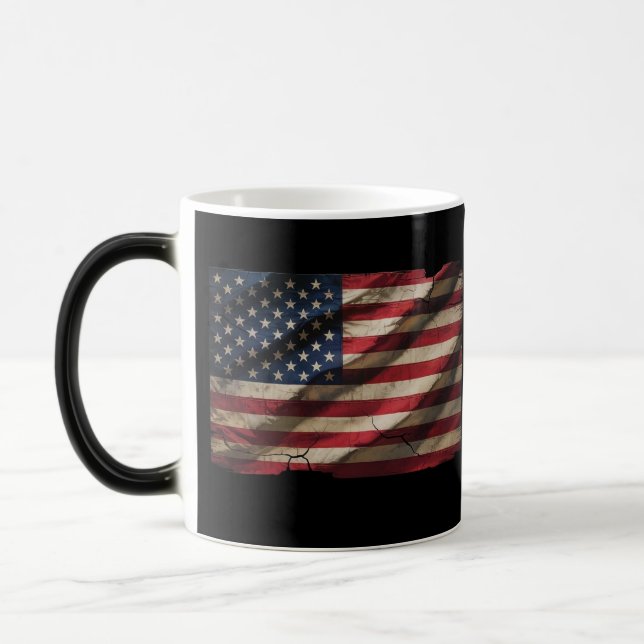 Taza Mágica Bandera estadounidense angustiada Magic Morphing C (Izquierda)