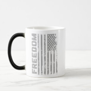 Taza Mágica Bandera estadounidense angustiada por la libertad