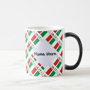 Taza Mágica Bandera Italiana Italiana Personalizada Negra Bald