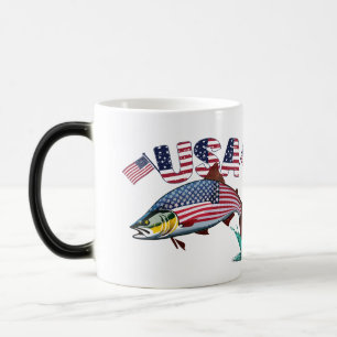 Taza Mágica Bandera patriótica cubierta de trucha arco iris