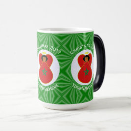 Taza Mágica Bandera Personalizada del Ángel de Navidad Marroqu